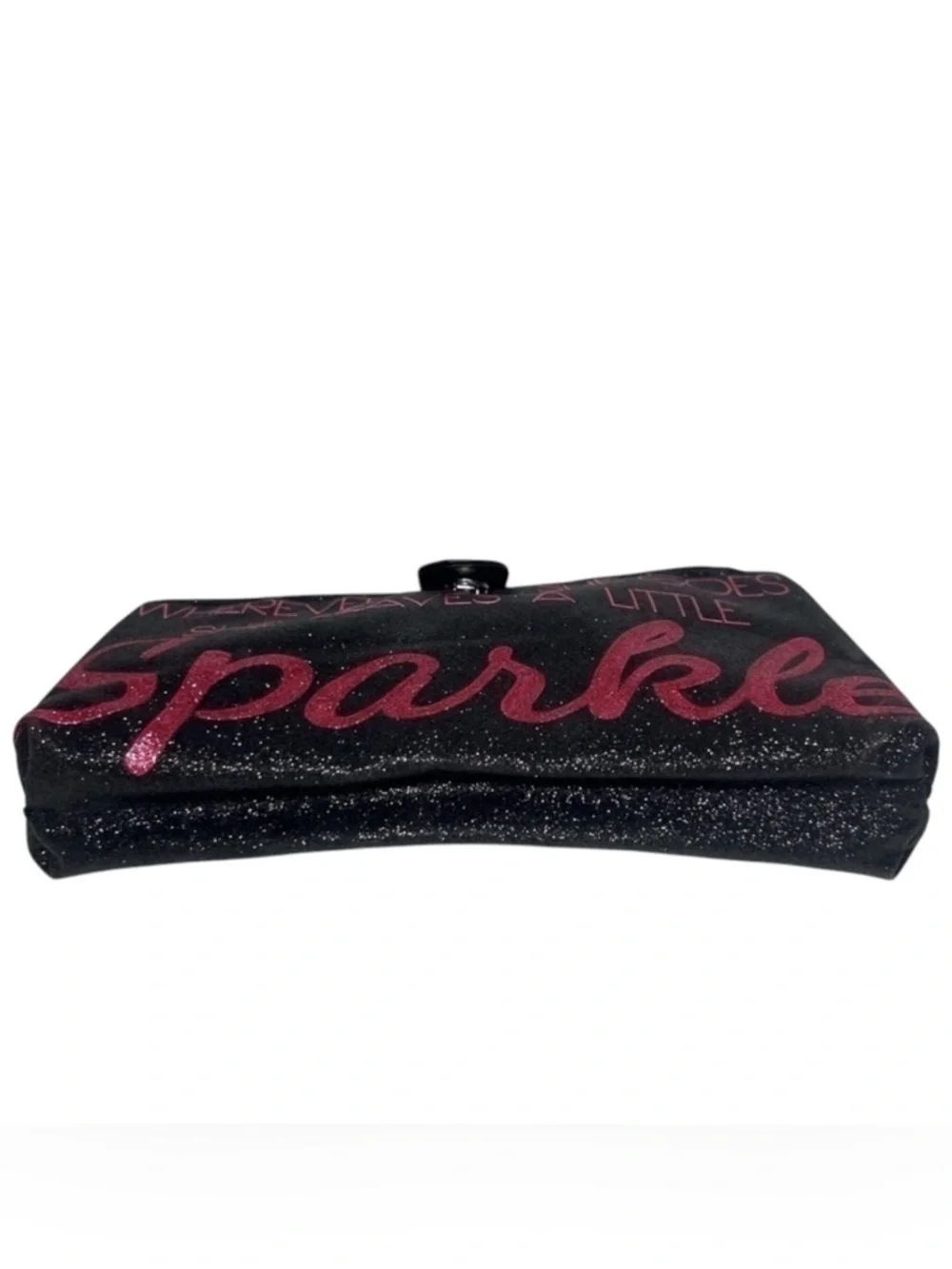 Black and Pink Sparkle Medium size. Cosmetic Clutch 9 x 5